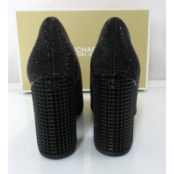 Michael Kors Maxine Block Heel Rhinestone Dress Pumps Pointed Toe Black Size 7.5 - Picture 5 of 7
